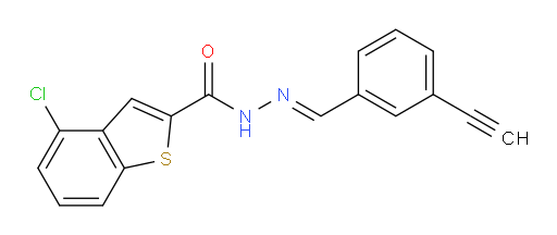 (E)-4-chloro-N'-(3-ethynylbenzylidene)benzo[b]thiophene-2-carbohydrazide