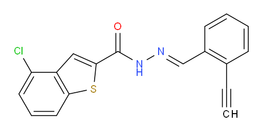 (E)-4-chloro-N'-(2-ethynylbenzylidene)benzo[b]thiophene-2-carbohydrazide