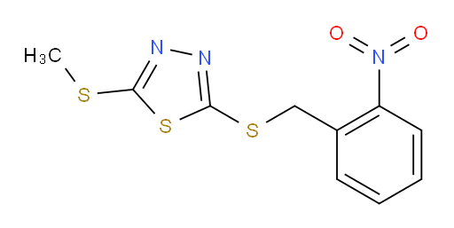 2-(methylthio)-5-((2-nitrobenzyl)thio)-1,3,4-thiadiazole