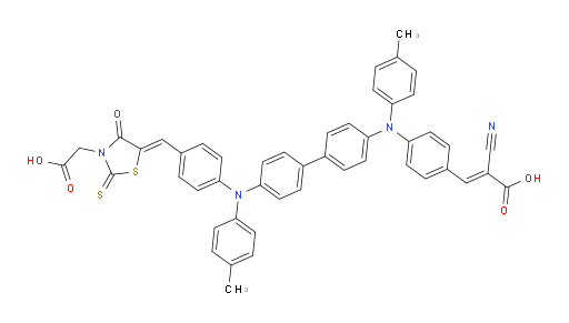 (E)-3-(4-((4'-((4-((Z)-(3-(carboxymethyl)-4-oxo-2-thioxothiazolidin-5-ylidene)methyl)phenyl)(p-tolyl)amino)-[1,1'-biphenyl]-4-yl)(p-tolyl)amino)phenyl)-2-cyanoacrylic acid