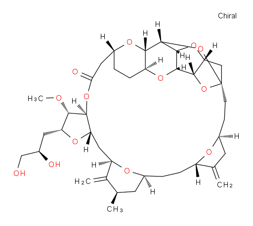 L-threo-L-talo-L-ido-D-galacto-D-allo-14-Pentatriacontulo-14,11-furanosonic acid, 3,7:6,10:8,14:9,12:17,20:23,27:29,32-heptaanhydro-2,4,5,13,15,16,18,19,21,22,24,25,26,28,33-pentadecadeoxy-25-methyl-31-O-methyl-19,26-bis(methylene)-, 1,30-lactone, (14S)- (9CI)