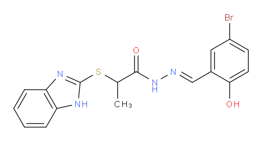2-(1H-1,3-benzodiazol-2-ylsulfanyl)-N'-[(5-bromo-2-hydroxyphenyl)methylidene]propanehydrazide