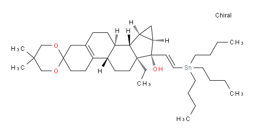 (4bS,6aS,7R,7aR,8aR,8bR,8cR)-6a-ethyl-5',5'-dimethyl-7-((E)-2-(tributylstannyl)vinyl)-3,4,4b,5,6,6a,7,7a,8,8a,8b,8c,9,10-tetradecahydro-1H-spiro[cyclopropa[4,5]cyclopenta[1,2-a]phenanthrene-2,2'-[1,3]dioxan]-7-ol