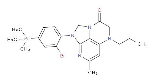 1-(2-bromo-4-(trimethylstannyl)phenyl)-7-methyl-5-propyl-4,5-dihydro-1H-1,2a,5,8-tetraazaacenaphthylen-3(2H)-one