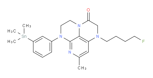 1-(4-fluorobutyl)-8-methyl-6-(3-(trimethylstannyl)phenyl)-1,2,5,6-tetrahydro-1,3a,6,7-tetraazaphenalen-3(4H)-one