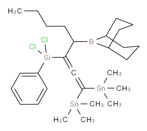 (4-(9-borabicyclo[3.3.1]nonan-9-yl)-1,1-bis(trimethylstannyl)octa-1,2-dien-3-yl)dichloro(phenyl)silane