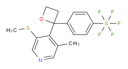 4-(2-(3-methyl-5-(methylthio)pyridin-4-yl)oxetan-2-yl)(pentafluoromercapto)benzene