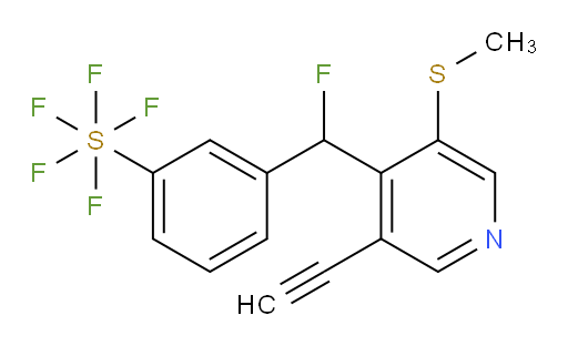3-((3-ethynyl-5-(methylthio)pyridin-4-yl)fluoromethyl)(pentafluoromercapto)benzene