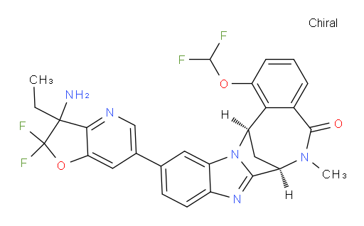 (7R,14R)-11-(3-amino-3-ethyl-2,2-difluoro-2,3-dihydrofuro[3,2-b]pyridin-6-yl)-1-(difluoromethoxy)-6,7-dihydro-6-methyl-7,14-Methanobenzimidazo[1,2-b][2,5]benzodiazocin-5(14H)--one
