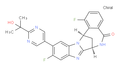 (7R,14R)-1,10-Difluoro-6,7-dihydro-11-[2-(1-hydroxy-1-methylethyl)-pyrimidin-5-yl]-7,14-methanobenzimidazo[1,2-b][2,5]benzodiazocin-5(14H)--one