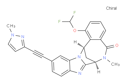 (7R,14R)-1-(difluoromethoxy)-6,7-dihydro-6-methyl-11-[2-(1-methyl-1H-pyrazol-3-yl)ethynyl]-7,14-Methanobenzimidazo[1,2-b][2,5]benzodiazocin-5(14H)--one
