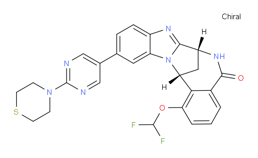 (7R,14R)-1-(difluoromethoxy)-6,7-dihydro-11-[2-(4-thiomorpholinyl)-pyrimidin-5-yl]-7,14-Methanobenzimidazo[1,2-b][2,5]benzodiazocin-5(14H)--one