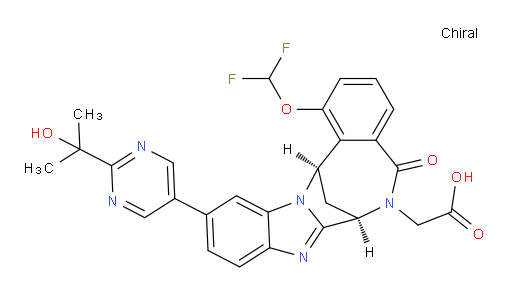 (7R,14R)-1-(difluoromethoxy)-5,14-dihydro-11-[2-(1-hydroxy-1-methylethyl)-pyrimidin-5-yl]-5-oxo-7,14-Methanobenzimidazo[1,2-b][2,5]benzodiazocine-6(7H)--acetic acid