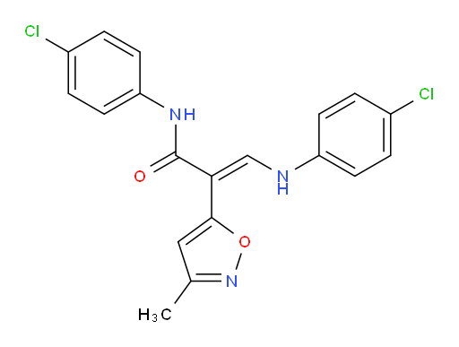 N-(4-chlorophenyl)-3-((4-chlorophenyl)amino)-2-(3-methylisoxazol-5-yl)acrylamide