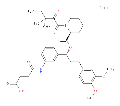 (1R)-1-[3-[(3-Carboxy-1-oxopropyl)amino]phenyl]-3-(3,4-dimethoxyphenyl)propyl (2S)-1-(3,3-dimethyl-1,2-dioxopentyl)-2-piperidinecarboxylate