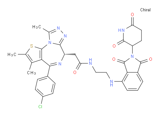 2-((S)-4-(4-chlorophenyl)-2,3,9-trimethyl-6H-thieno[3,2-f][1,2,4]triazolo[4,3-a][1,4]diazepin-6-yl)-N-(2-((2-(2,6-dioxopiperidin-3-yl)-1,3-dioxoisoindolin-4-yl)amino)ethyl)acetamide