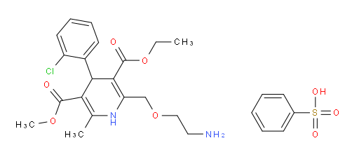 3-ethyl 5-methyl 2-((2-aminoethoxy)methyl)-4-(2-chlorophenyl)-6-methyl-1,4-dihydropyridine-3,5-dicarboxylate benzenesulfonate