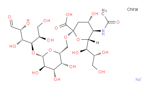 (2R,4S,5R,6R)-5-acetamido-4-hydroxy-2-(((2R,3R,4S,5R,6S)-3,4,5-trihydroxy-6-(((2R,3R,4R,5R)-1,2,4,5-tetrahydroxy-6-oxohexan-3-yl)oxy)tetrahydro-2H-pyran-2-yl)methoxy)-6-((1R,2R)-1,2,3-trihydroxypropyl)tetrahydro-2H-pyran-2-carboxylic acid, sodium salt