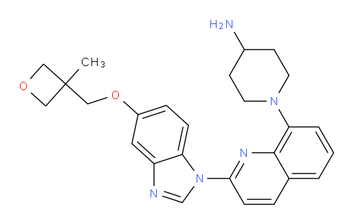 1-(2-(5-((3-methyloxetan-3-yl)methoxy)-1H-benzo[d]imidazol-1-yl)quinolin-8-yl)piperidin-4-amine