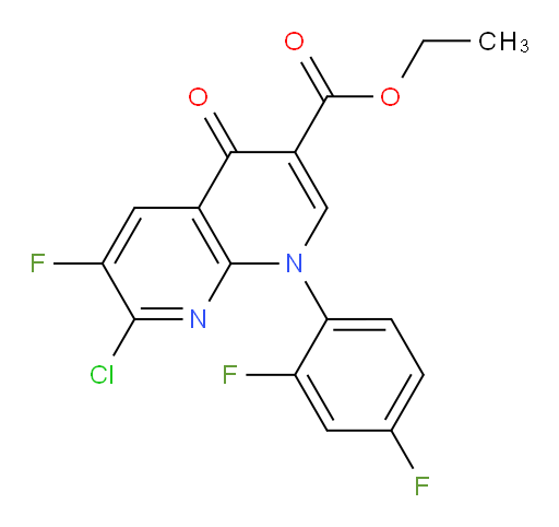 ethyl 7-chloro-1-(2,4-difluorophenyl)-6-fluoro-4-oxo-1,4-dihydro-1,8-naphthyridine-3-carboxylate