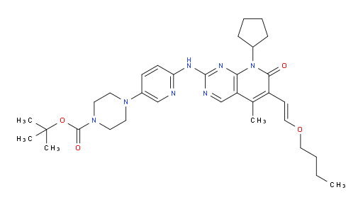 tert-butyl 4-(6-((6-(2-butoxyvinyl)-8-cyclopentyl-5-methyl-7-oxo-7,8-dihydropyrido[2,3-d]pyrimidin-2-yl)amino)pyridin-3-yl)piperazine-1-carboxylate