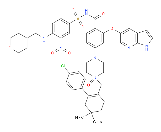 4-(3-((1H-pyrrolo[2,3-b]pyridin-5-yl)oxy)-4-(((3-nitro-4-(((tetrahydro-2H-pyran-4-yl)methyl)amino)phenyl)sulfonyl)carbamoyl)phenyl)-1-((4'-chloro-5,5-dimethyl-3,4,5,6-tetrahydro-[1,1'-biphenyl]-2-yl)methyl)piperazine 1-oxide