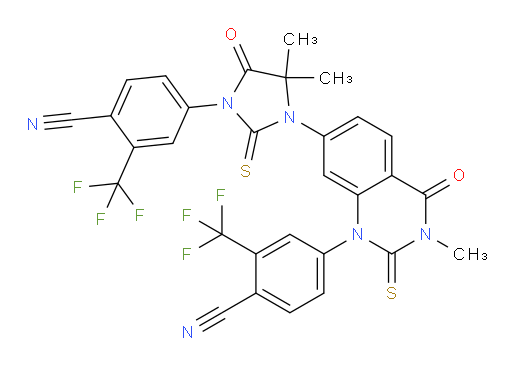 4-(3-(1-(4-cyano-3-(trifluoromethyl)phenyl)-3-methyl-4-oxo-2-thioxo-1,2,3,4-tetrahydroquinazolin-7-yl)-4,4-dimethyl-5-oxo-2-thioxoimidazolidin-1-yl)-2-(trifluoromethyl)benzonitrile