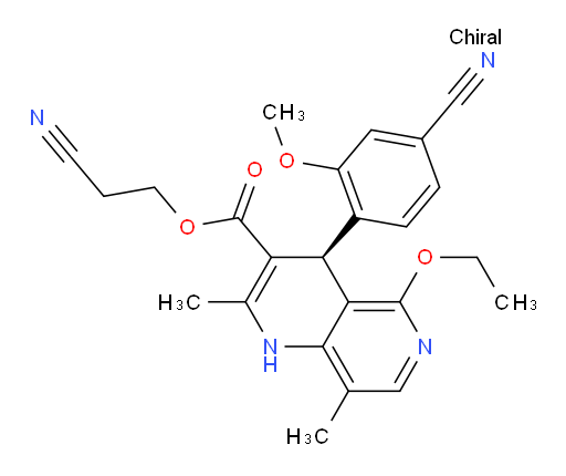 2-Cyanoethyl (S)-4-(4-cyano-2-methoxyphenyl)-5-ethoxy-2,8-dimethyl-1,4-dihydro-1,6-naphthyridine-3-c