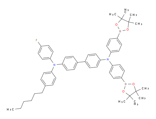 N4-(4-fluorophenyl)-N4-(4-hexylphenyl)-N4',N4'-bis(4-(4,4,5,5-tetramethyl-1,3,2-dioxaborolan-2-yl)phenyl)-[1,1'-biphenyl]-4,4'-diamine