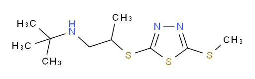 N-(tert-butyl)-2-((5-(methylthio)-1,3,4-thiadiazol-2-yl)thio)propan-1-amine