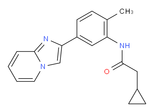 2-cyclopropyl-N-(5-(imidazo[1,2-a]pyridin-2-yl)-2-methylphenyl)acetamide