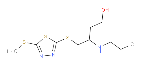 4-((5-(methylthio)-1,3,4-thiadiazol-2-yl)thio)-3-(propylamino)butan-1-ol