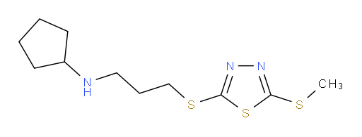 N-(3-((5-(methylthio)-1,3,4-thiadiazol-2-yl)thio)propyl)cyclopentanamine