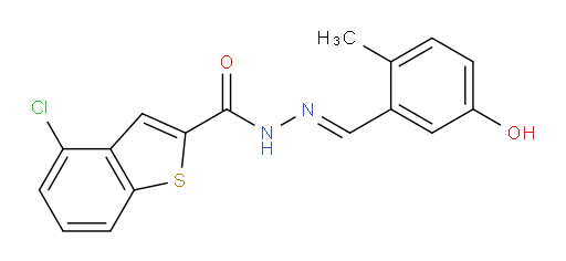 (E)-4-chloro-N'-(5-hydroxy-2-methylbenzylidene)benzo[b]thiophene-2-carbohydrazide