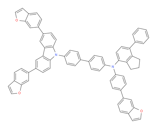 N-(4-(benzofuran-6-yl)phenyl)-N-(4'-(3,6-di(benzofuran-6-yl)-9H-carbazol-9-yl)-[1,1'-biphenyl]-4-yl)-7-phenyl-2,3-dihydro-1H-inden-4-amine