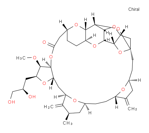 L-erythro-D-allo-L-ido-D-galacto-D-allo-14-Pentatriacontulo-14,11-furanosonic acid, 3,7:6,10:8,14:9,12:17,20:23,27:29,32-heptaanhydro-2,4,5,13,15,16,18,19,21,22,24,25,26,28,33-pentadecadeoxy-25-methyl-31-O-methyl-19,26-bis(methylene)-, 1,30-lactone, (14S)- (9CI)